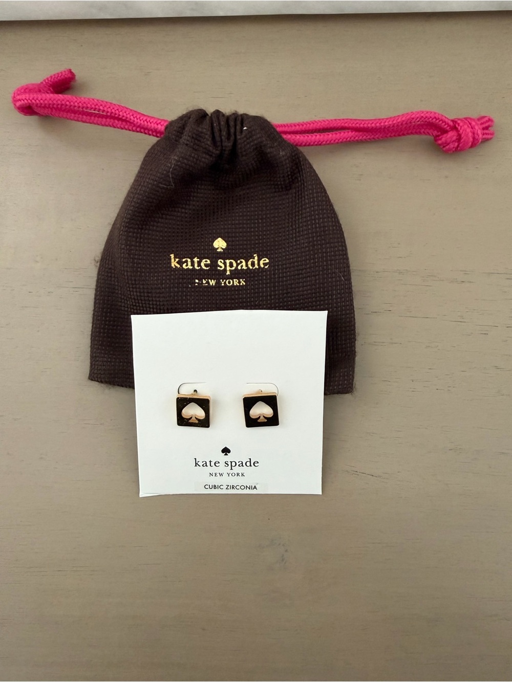 kate spade Gold Spade Square Stud Earrings